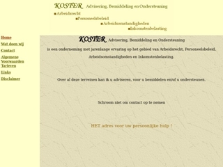 KOSTER ADVISERING BEMIDDELING EN ONDERSTEUNING